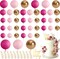 Boho Ball Cake Toppers – Pink, Gold & Light Pink for Birthday, Wedding & Baby Shower